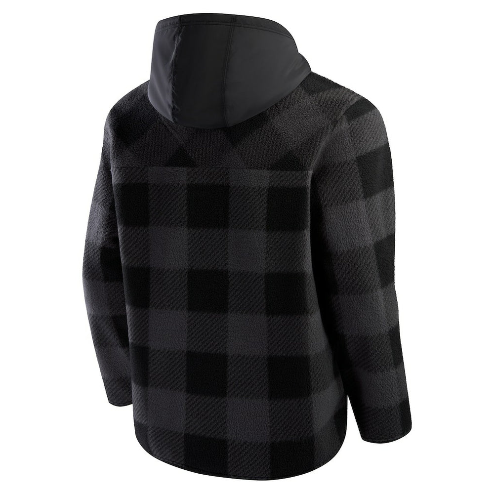 San Francisco 49ers Elements Plaid Polar Fleece Quarter-Zip Hoodie - Black Hoodies