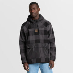 Washington Commanders Elements Plaid Polar Fleece Quarter-Zip Hoodie - Black Hoodies