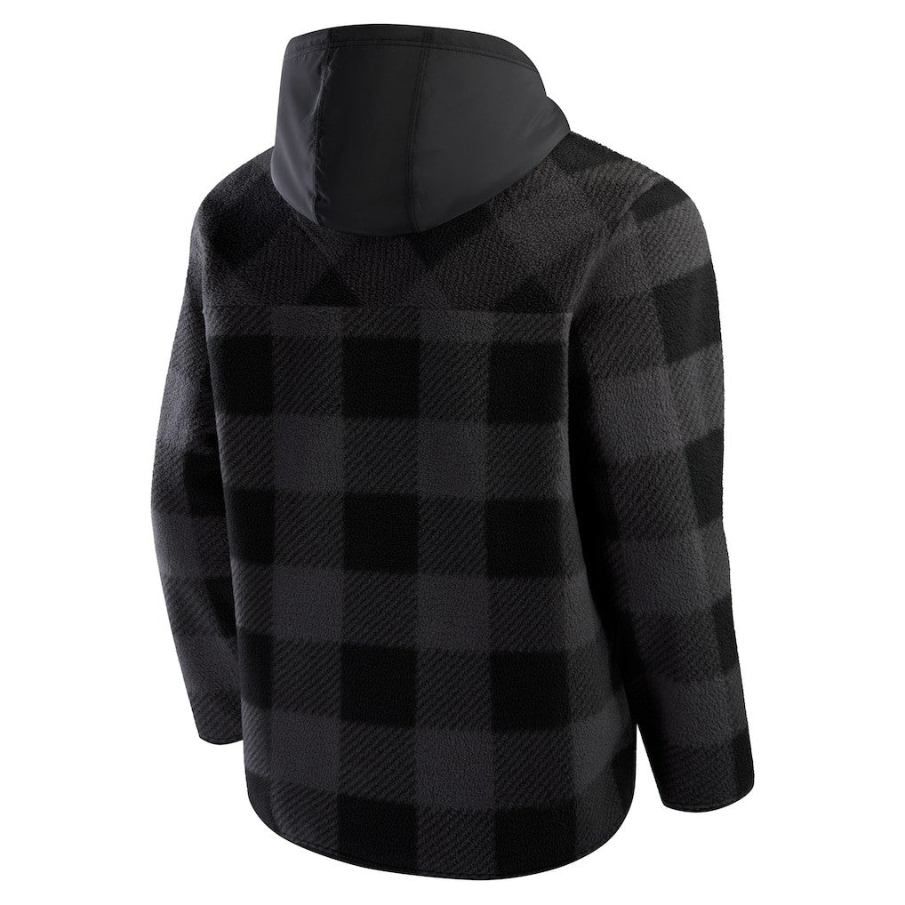 Washington Commanders Elements Plaid Polar Fleece Quarter-Zip Hoodie - Black Hoodies