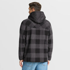 Kansas City Chiefs Elements Plaid Polar Fleece Quarter-Zip Hoodie - Black Hoodies