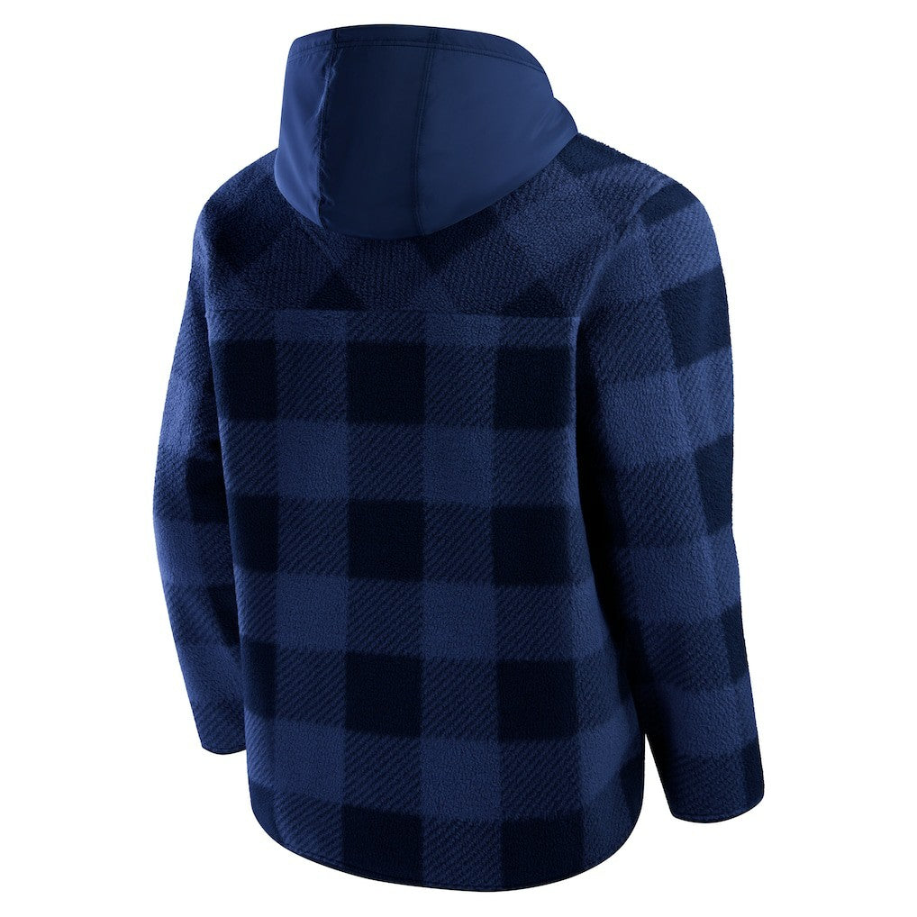 Denver Broncos Elements Plaid Polar Fleece Quarter-Zip Hoodie - Navy Hoodies