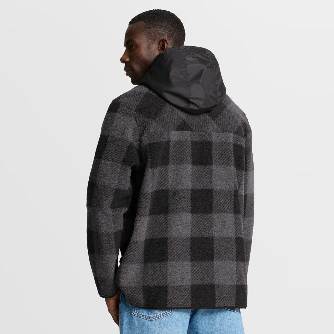 Green Bay Packers Elements Plaid Polar Fleece Quarter-Zip Hoodie - Black Hoodies