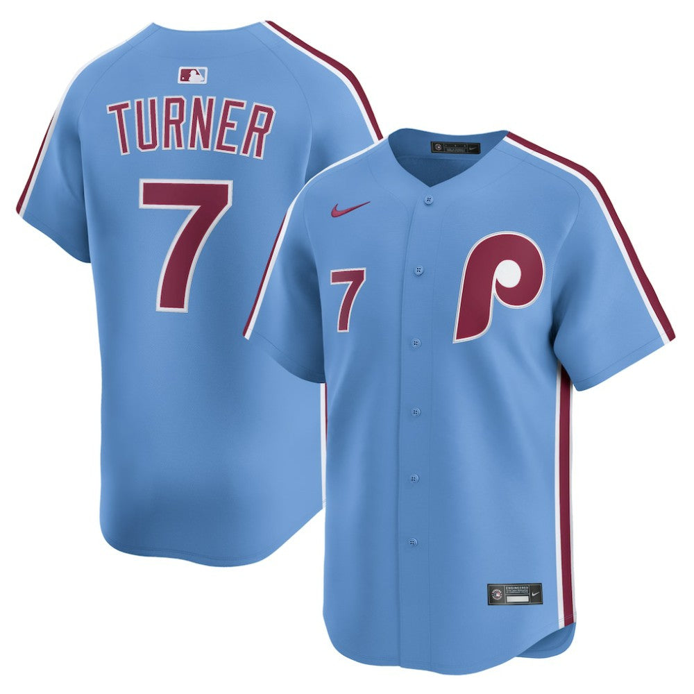 Trea Turner Philadelphia Phillies Nike Alternate Limited Player Jersey - Light Blue Jerseys