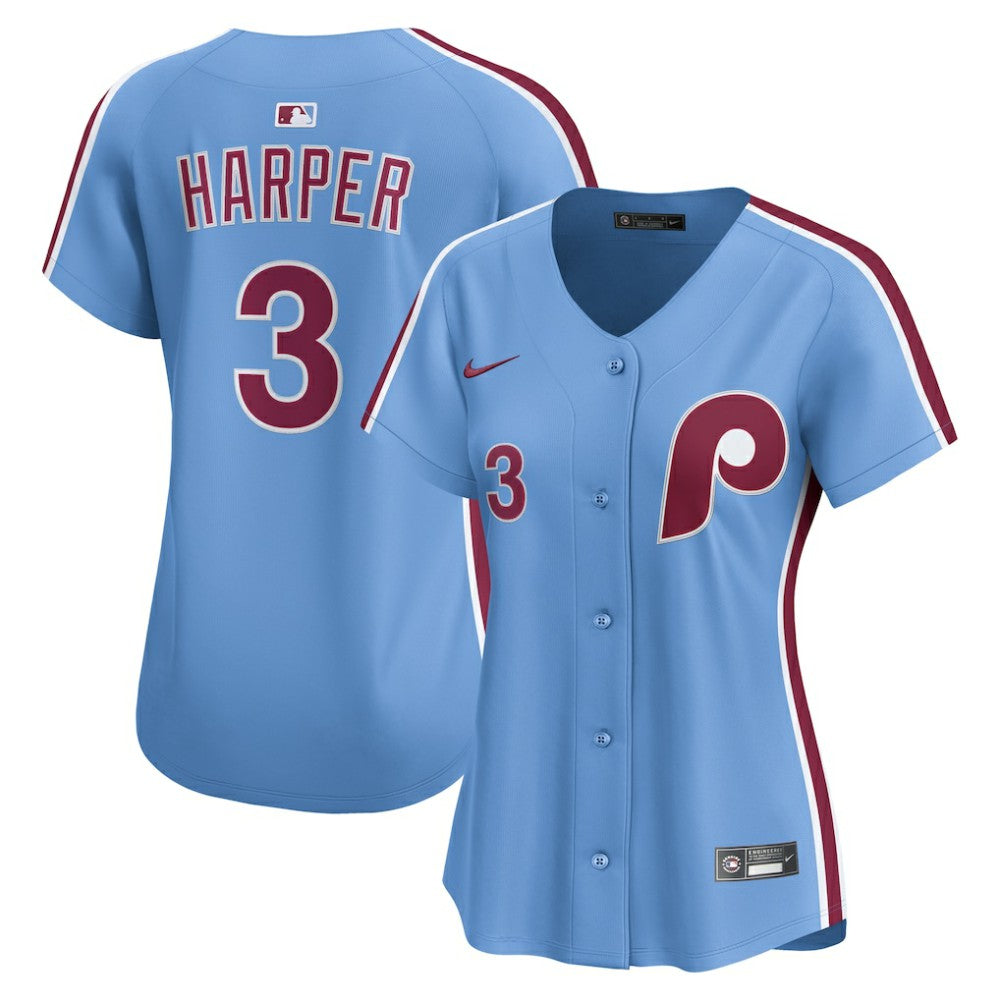 Bryce Harper Philadelphia Phillies Nike Women's Alternate Limited Player Jersey - Light Blue Jerseys