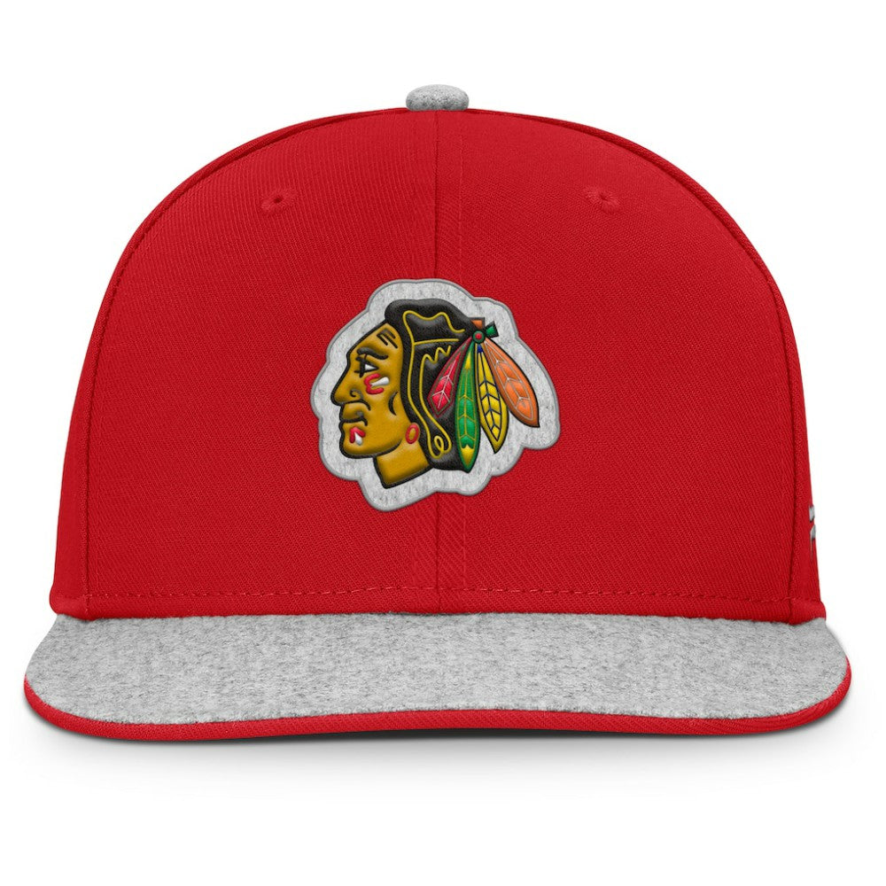 Chicago Blackhawks Fanatics Fundamentals Loden Snapback Hat - Red | US 202777500