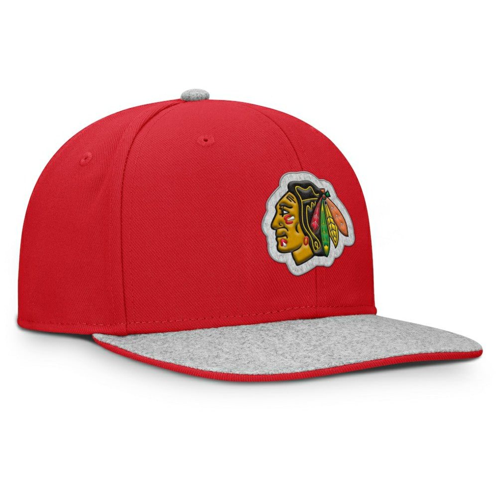 Chicago Blackhawks Fanatics Fundamentals Loden Snapback Hat - Red | US 202777500