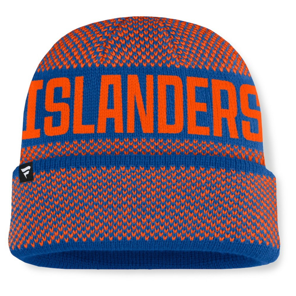 New York Islanders Fanatics Fundamentals Shelter Cuffed Knit Hat - Royal/Orange | US 202777524