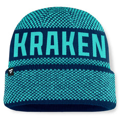 Seattle Kraken Fanatics Fundamentals Shelter Cuffed Knit Hat - Deep Sea Blue/Light Blue | US 202777530
