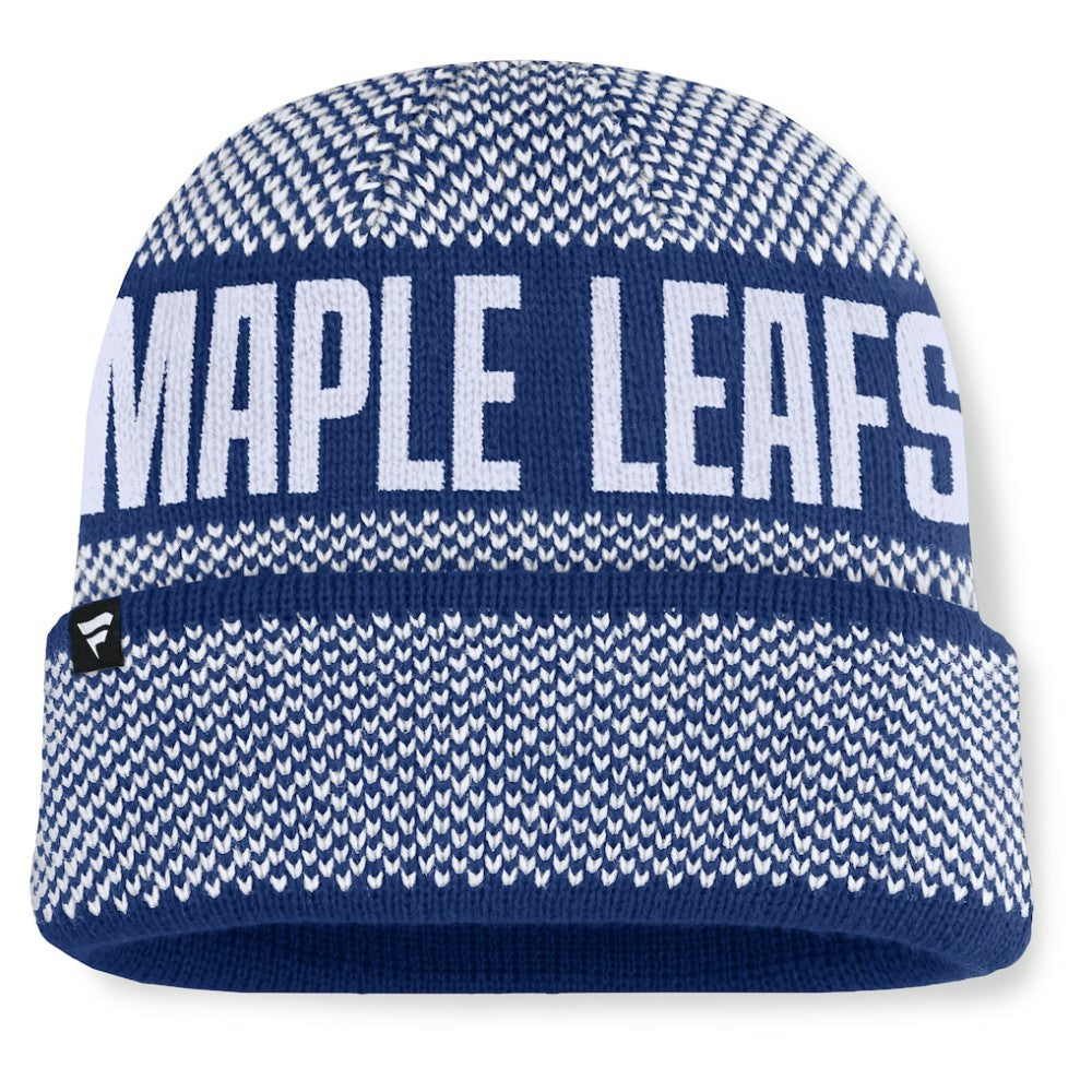 Toronto Maple Leafs Fanatics Fundamentals Shelter Cuffed Knit Hat - Blue/White | US 202777533
