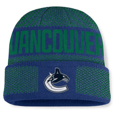 Vancouver Canucks Fanatics Fundamentals Shelter Cuffed Knit Hat - Blue/Green | US 202777535