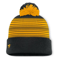 Boston Bruins Fanatics Fundamental Spirit Cuffed Pom Knit Hat - Black | US 202777554