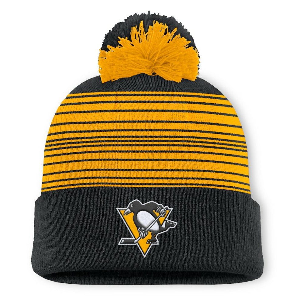 Pittsburgh Penguins Fanatics Fundamental Spirit Cuffed Pom Knit Hat - Black | US 202777559