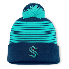 Seattle Kraken Fanatics Fundamental Spirit Cuffed Pom Knit Hat - Deep Sea Blue | US 202777570