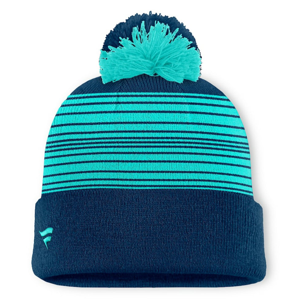 Seattle Kraken Fanatics Fundamental Spirit Cuffed Pom Knit Hat - Deep Sea Blue | US 202777570