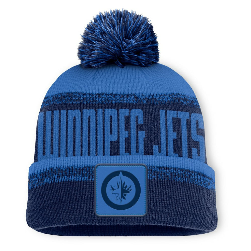 Winnipeg Jets Fanatics Fundamentals Thrive Cuffed Knit Hat with Pom - Navy/Blue | US 202777573