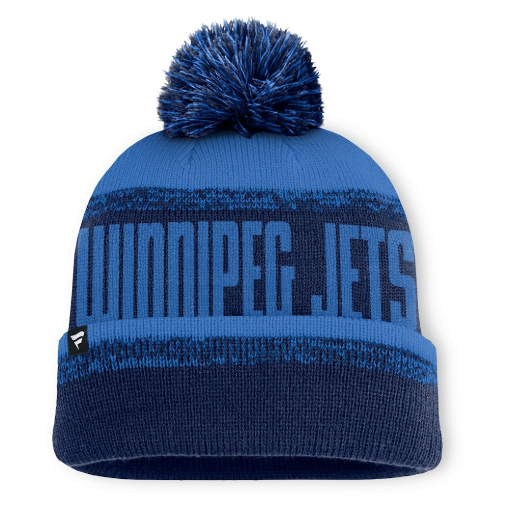 Winnipeg Jets Fanatics Fundamentals Thrive Cuffed Knit Hat with Pom - Navy/Blue | US 202777573
