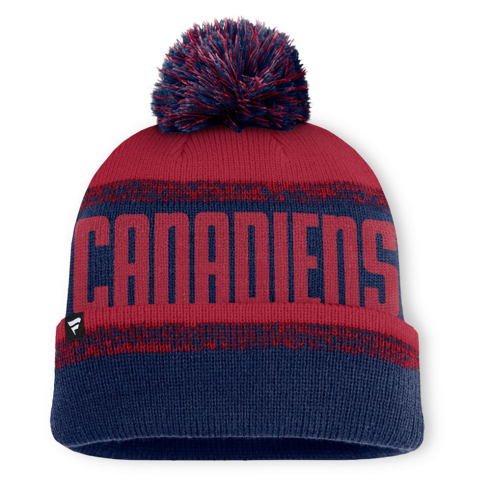 Montreal Canadiens Fanatics Fundamentals Thrive Cuffed Knit Hat with Pom - Navy/Red | US 202777574