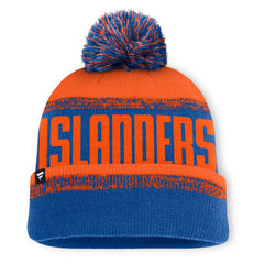 New York Islanders Fanatics Fundamentals Thrive Cuffed Knit Hat with Pom - Royal/Orange | US 202777577