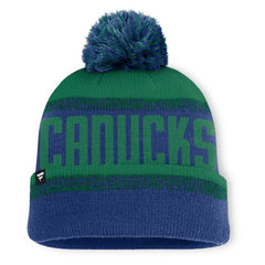 Vancouver Canucks Fanatics Fundamentals Thrive Cuffed Knit Hat with Pom - Blue/Green | US 202777590