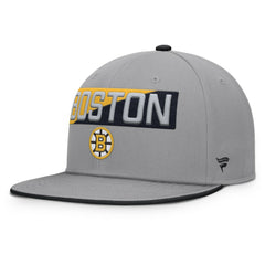 Boston Bruins Fanatics Fundamentals Duo Split Logo Snapback Hat - Gray | US 202777617