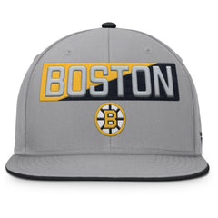 Boston Bruins Fanatics Fundamentals Duo Split Logo Snapback Hat - Gray | US 202777617