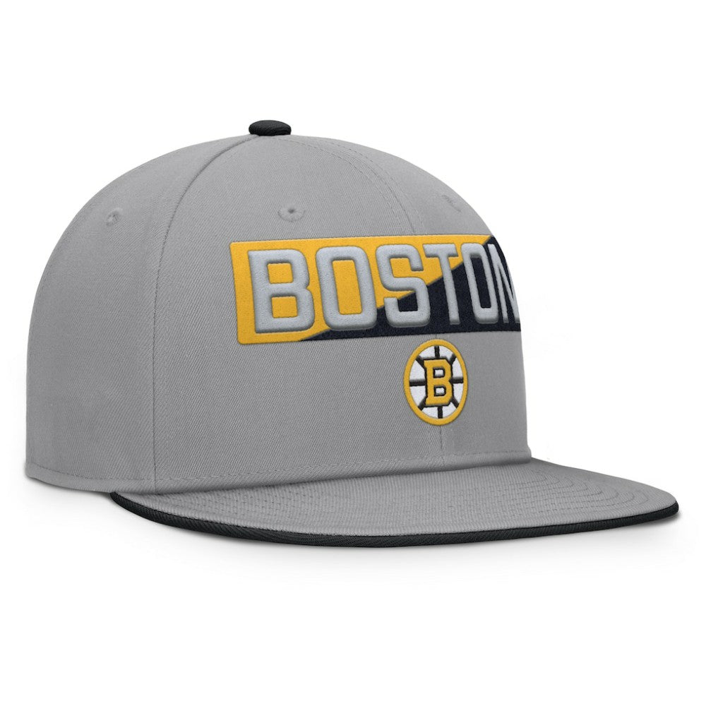 Boston Bruins Fanatics Fundamentals Duo Split Logo Snapback Hat - Gray | US 202777617