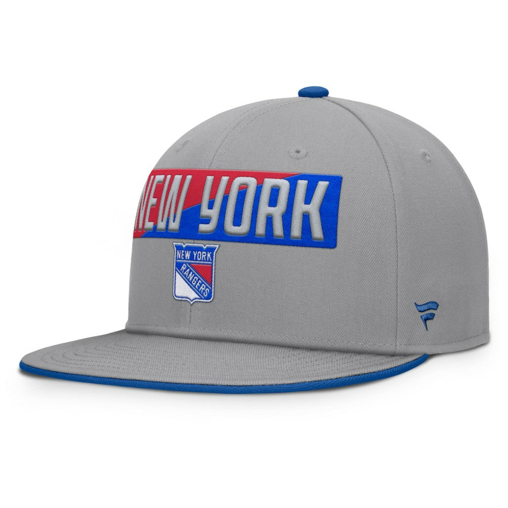 New York Rangers Fanatics Fundamentals Duo Split Logo Snapback Hat - Gray | US 202777622
