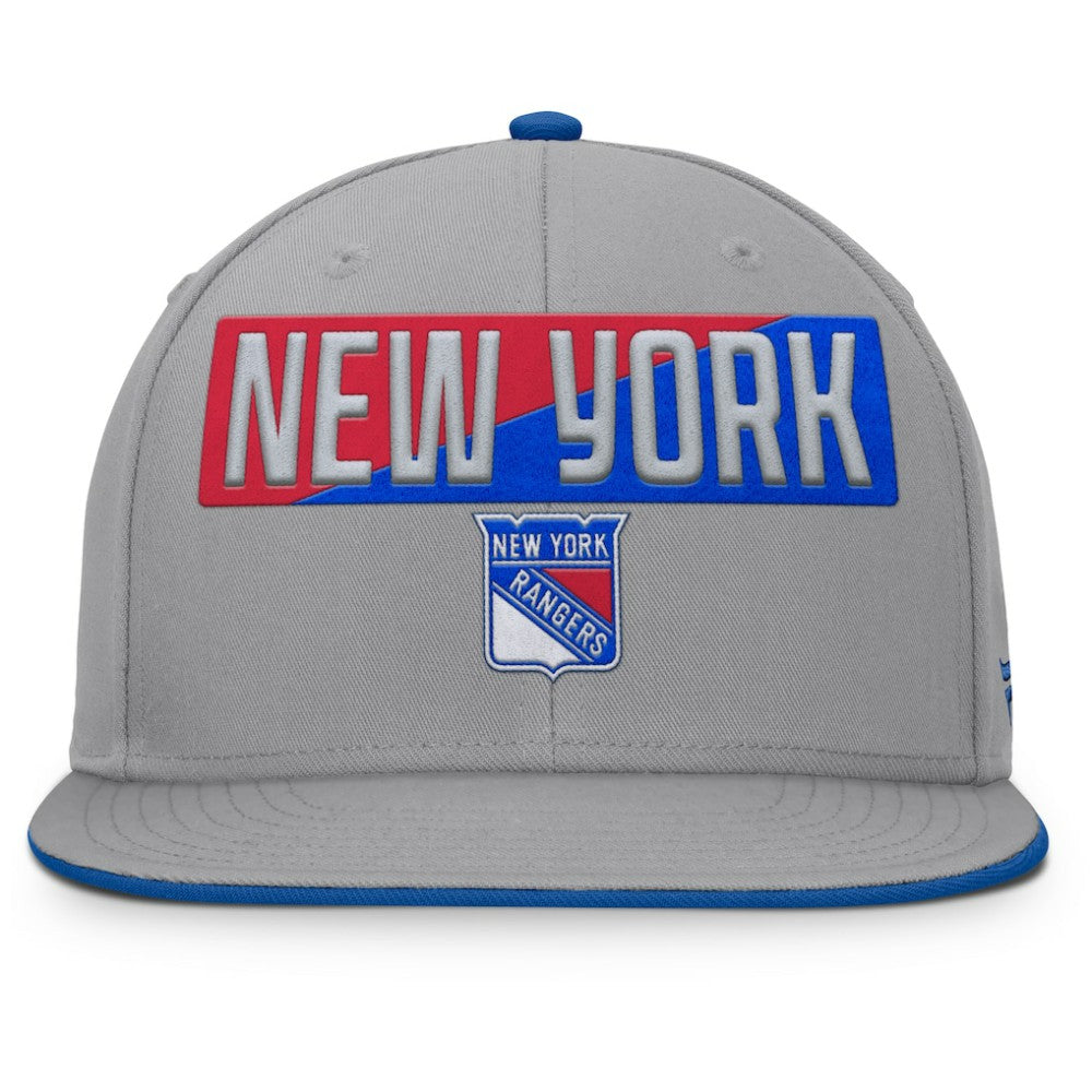 New York Rangers Fanatics Fundamentals Duo Split Logo Snapback Hat - Gray | US 202777622