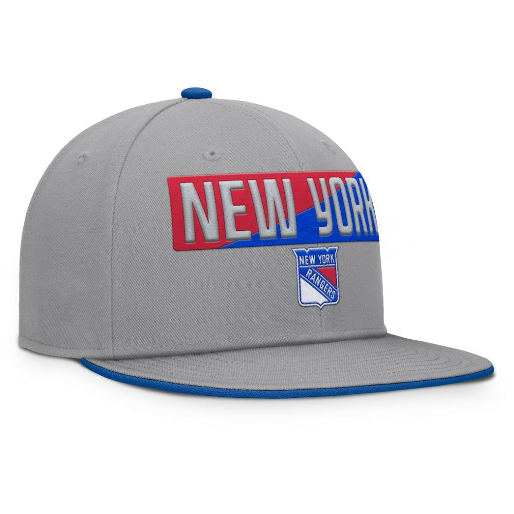 New York Rangers Fanatics Fundamentals Duo Split Logo Snapback Hat - Gray | US 202777622