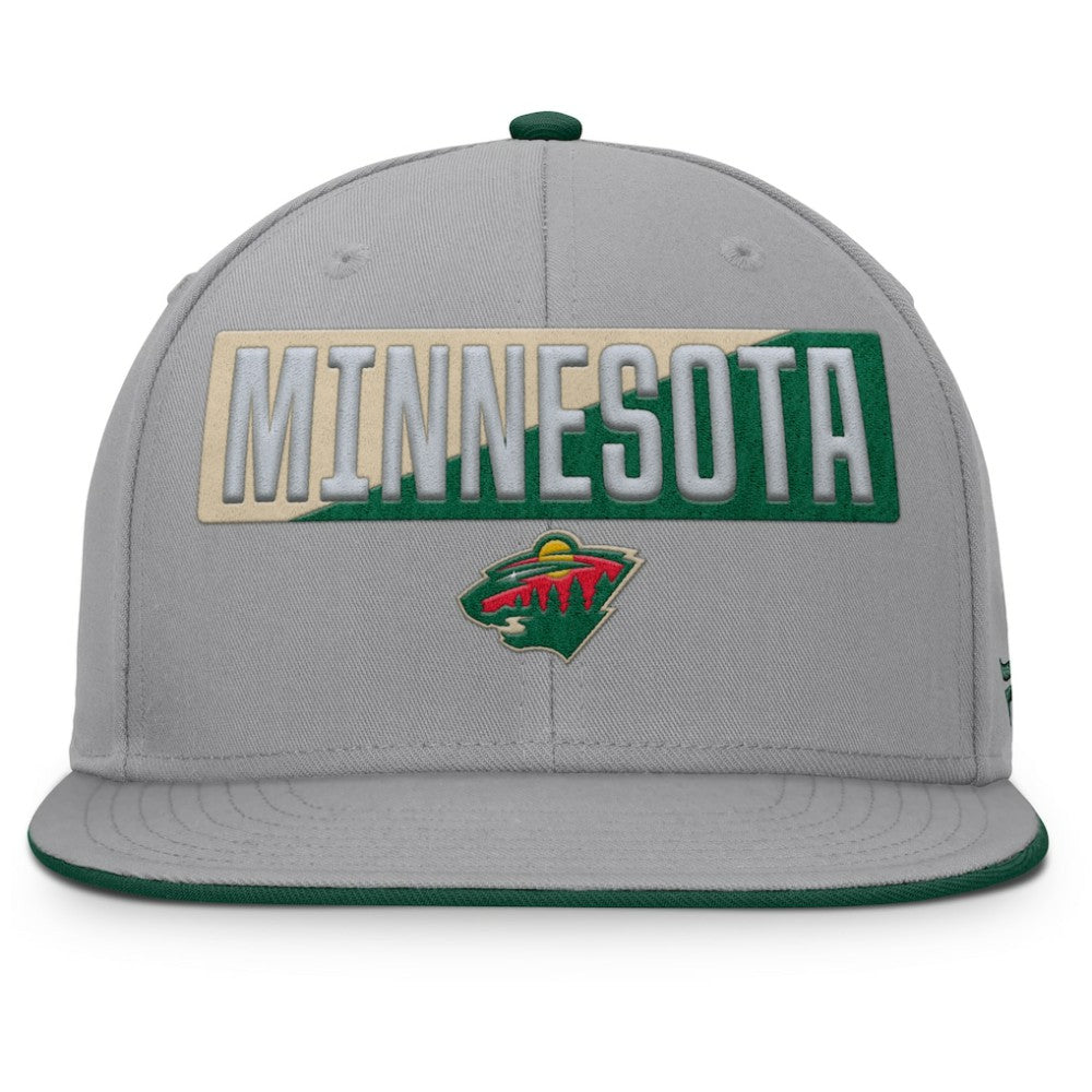 Minnesota Wild Fanatics Fundamentals Duo Split Logo Snapback Hat - Gray | US 202777624