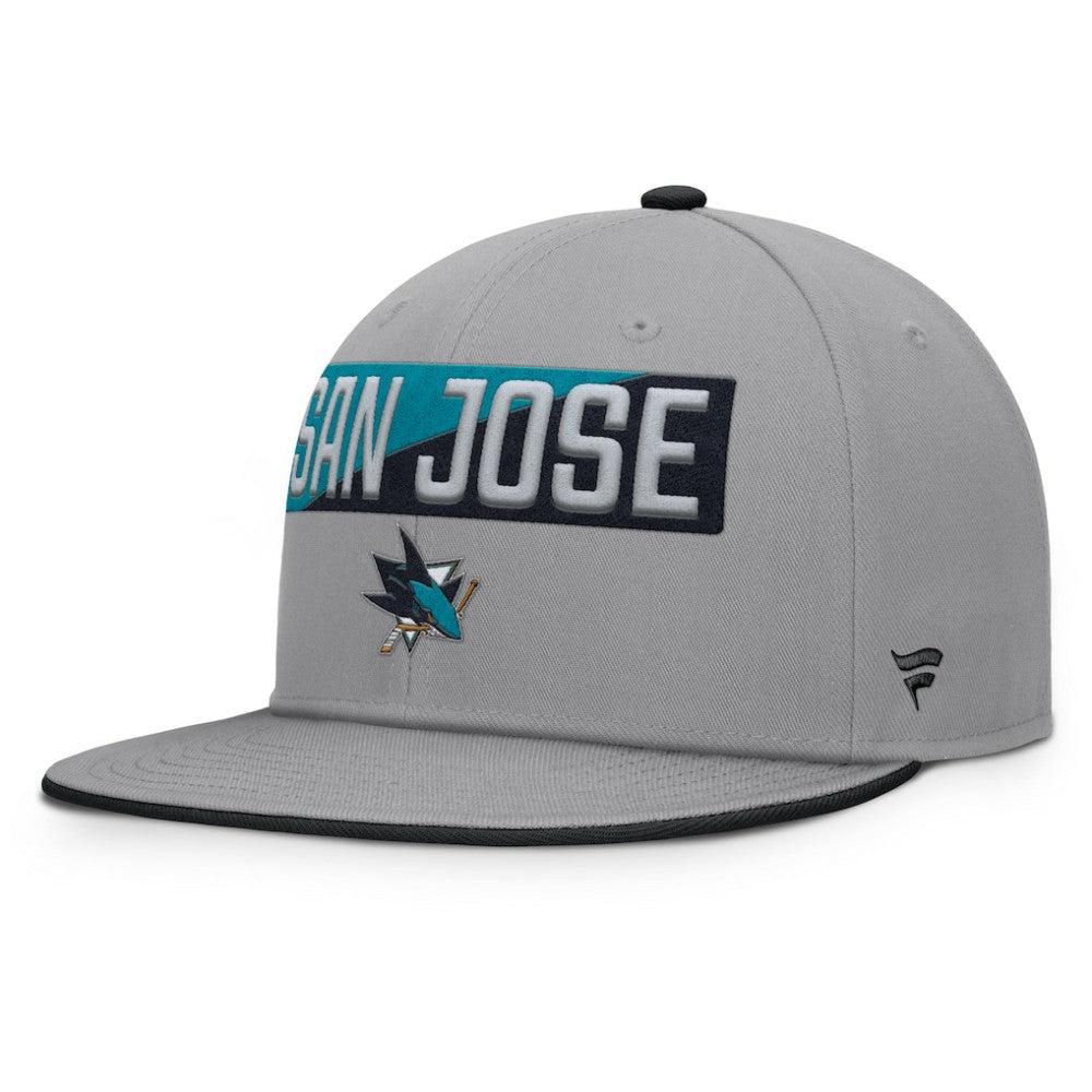 San Jose Sharks Fanatics Fundamentals Duo Split Logo Snapback Hat - Gray | US 202777628