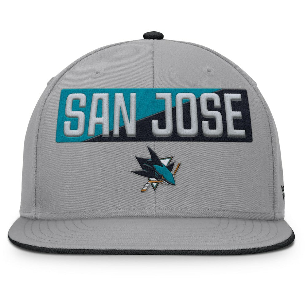 San Jose Sharks Fanatics Fundamentals Duo Split Logo Snapback Hat - Gray | US 202777628