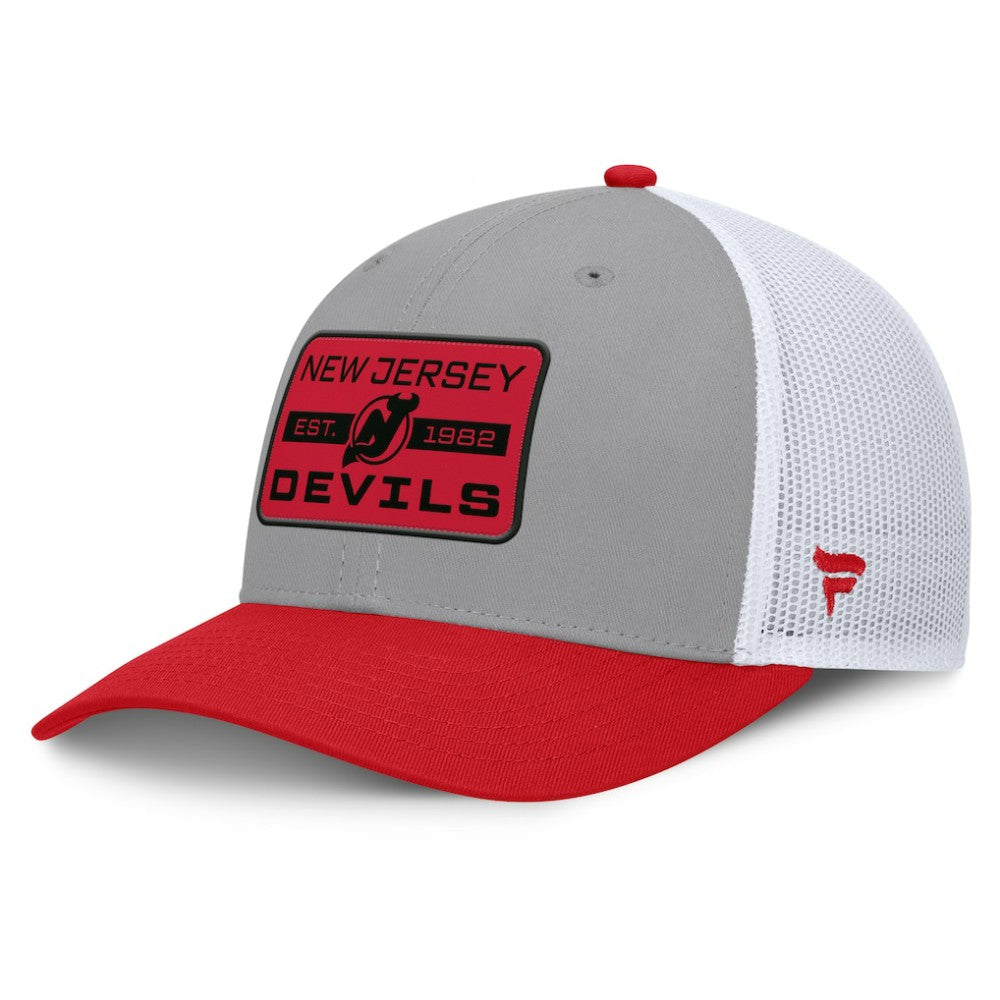 New Jersey Devils Fanatics Fundamental Adapt Trucker Adjustable Hat - Gray/Red | US 202777669