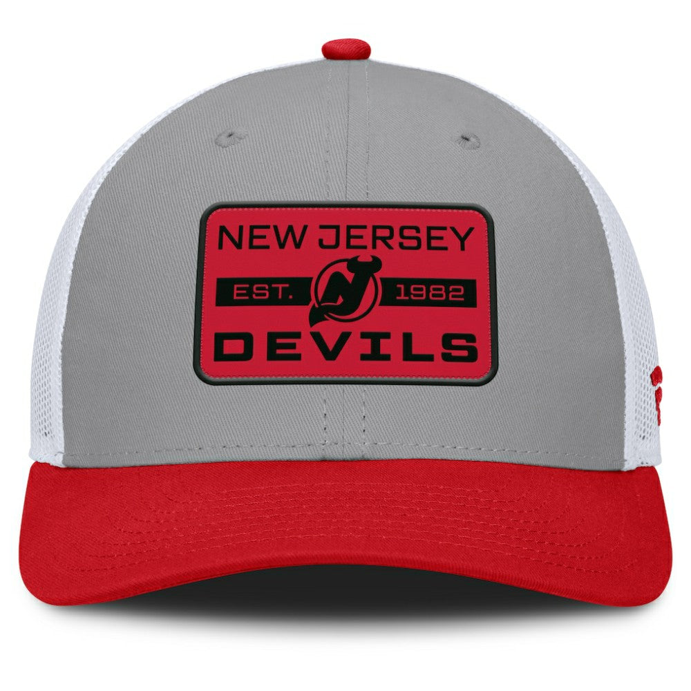 New Jersey Devils Fanatics Fundamental Adapt Trucker Adjustable Hat - Gray/Red | US 202777669