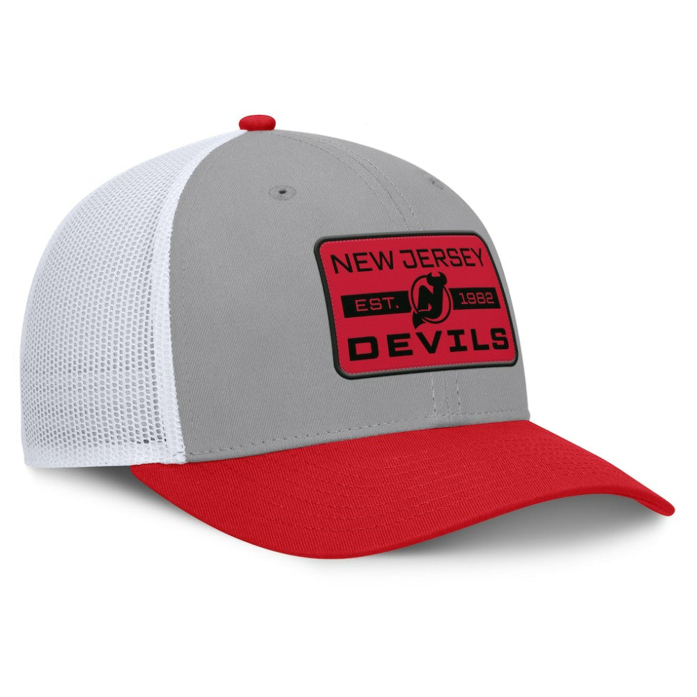 New Jersey Devils Fanatics Fundamental Adapt Trucker Adjustable Hat - Gray/Red | US 202777669