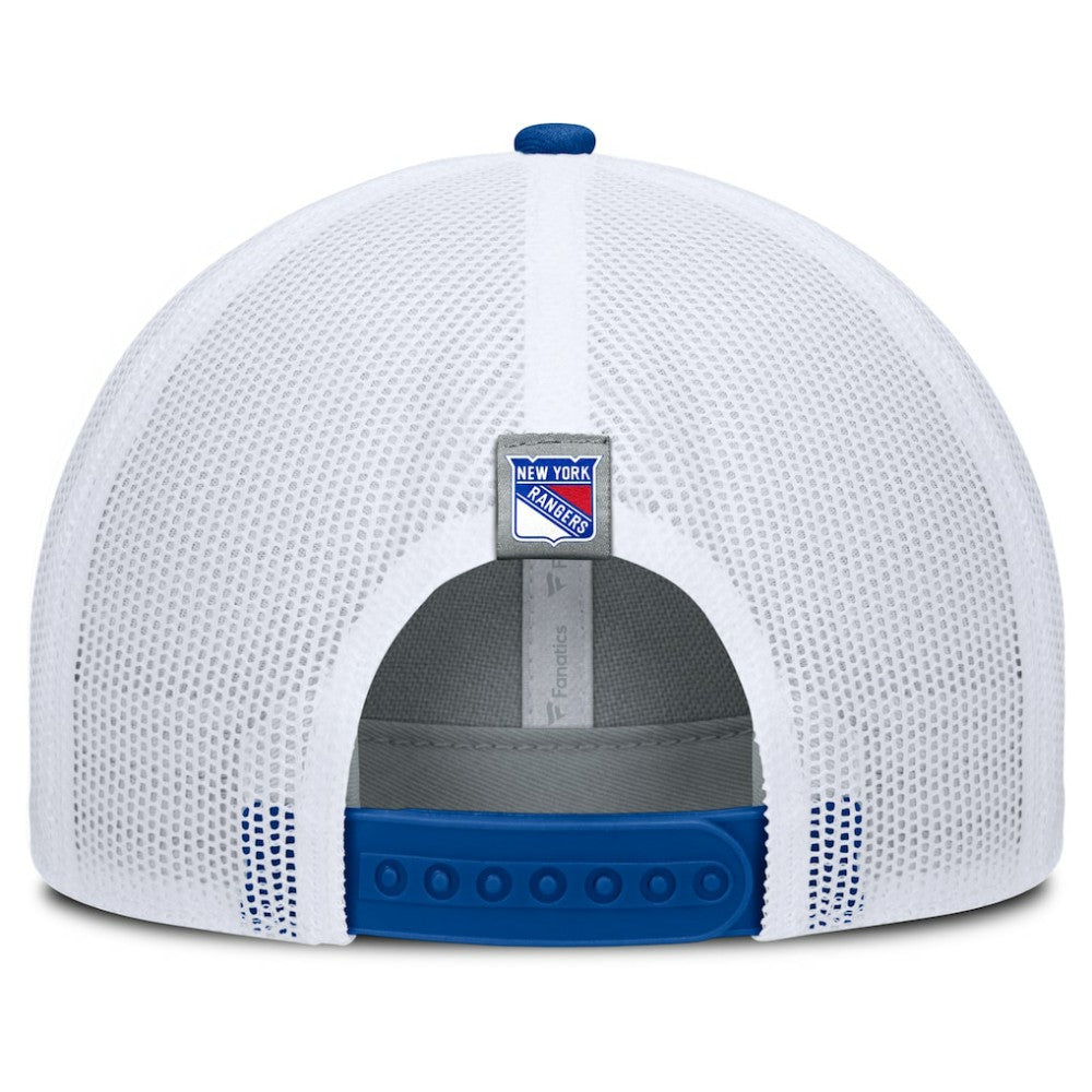 New York Rangers Fanatics Fundamental Adapt Trucker Adjustable Hat - Gray/Blue | US 202777670