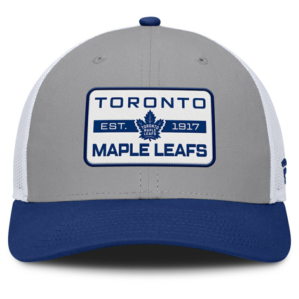 Toronto Maple Leafs Fanatics Fundamental Adapt Trucker Adjustable Hat - Gray/Blue | US 202777671