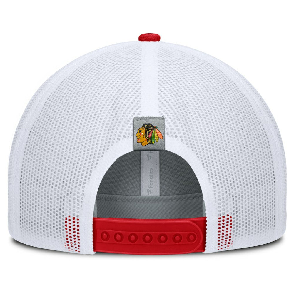 Chicago Blackhawks Fanatics Fundamental Adapt Trucker Adjustable Hat - Gray/Red | US 202777677