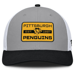 Pittsburgh Penguins Fanatics Fundamental Adapt Trucker Adjustable Hat - Gray/Black | US 202777680