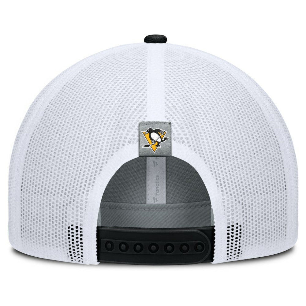 Pittsburgh Penguins Fanatics Fundamental Adapt Trucker Adjustable Hat - Gray/Black | US 202777680