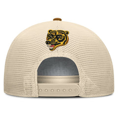 Boston Bruins Fanatics Heritage Fetch A-Frame Trucker Adjustable Hat - Brown/Cream | US 202777706