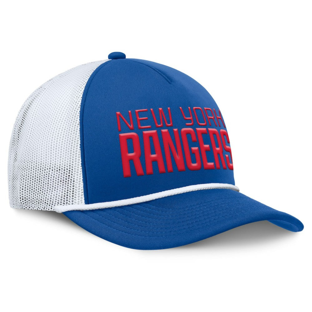 New York Rangers Fanatics Heritage Dutch A-Frame Trucker Adjustable Hat - Blue/White | US 202777748