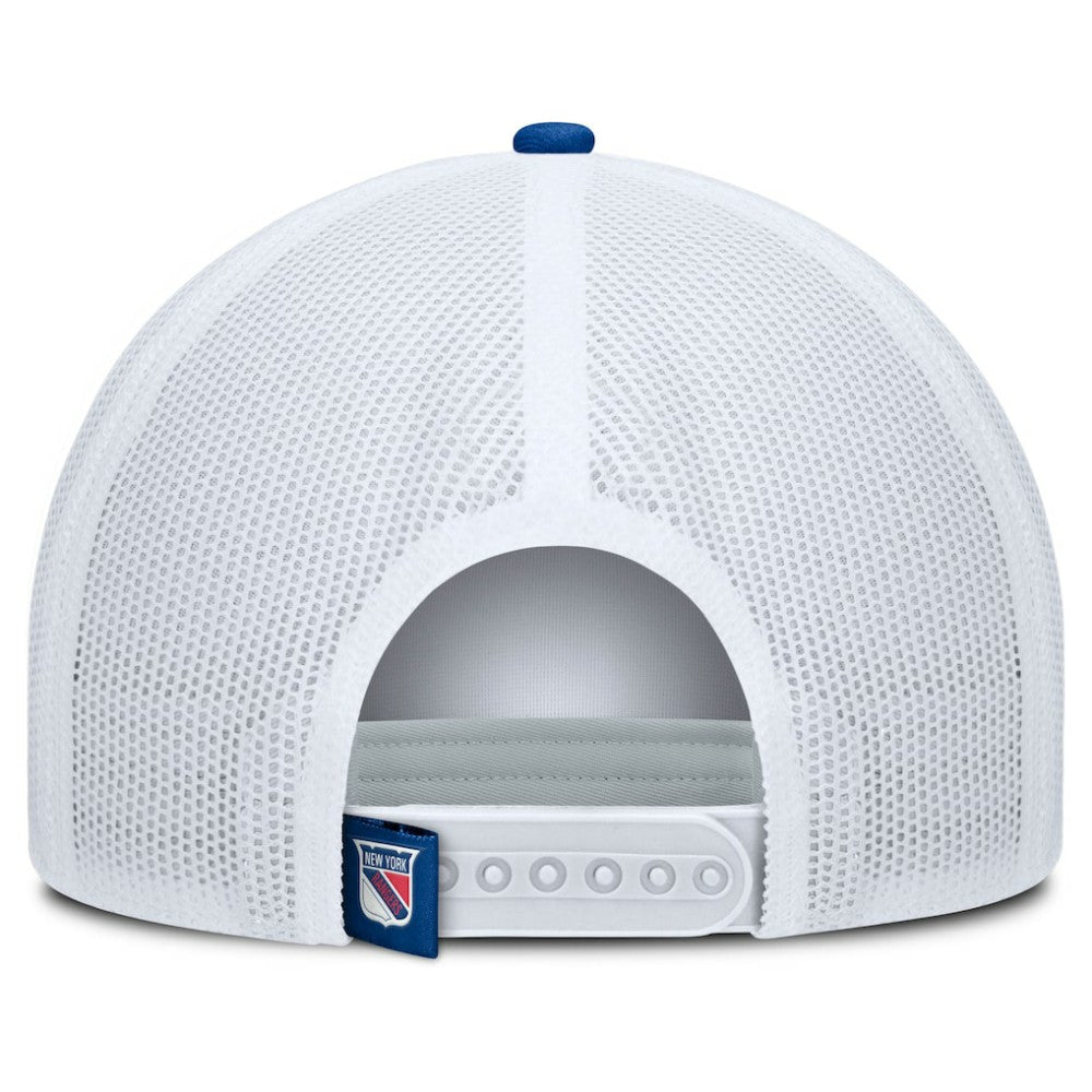 New York Rangers Fanatics Heritage Dutch A-Frame Trucker Adjustable Hat - Blue/White | US 202777748