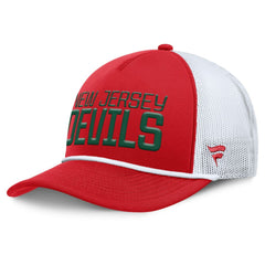 New Jersey Devils Fanatics Heritage Dutch A-Frame Trucker Adjustable Hat - Red/White | US 202777752
