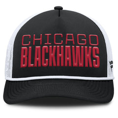 Chicago Blackhawks Fanatics Heritage Dutch A-Frame Trucker Adjustable Hat - Black/White | US 202777754