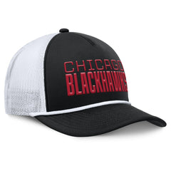 Chicago Blackhawks Fanatics Heritage Dutch A-Frame Trucker Adjustable Hat - Black/White | US 202777754