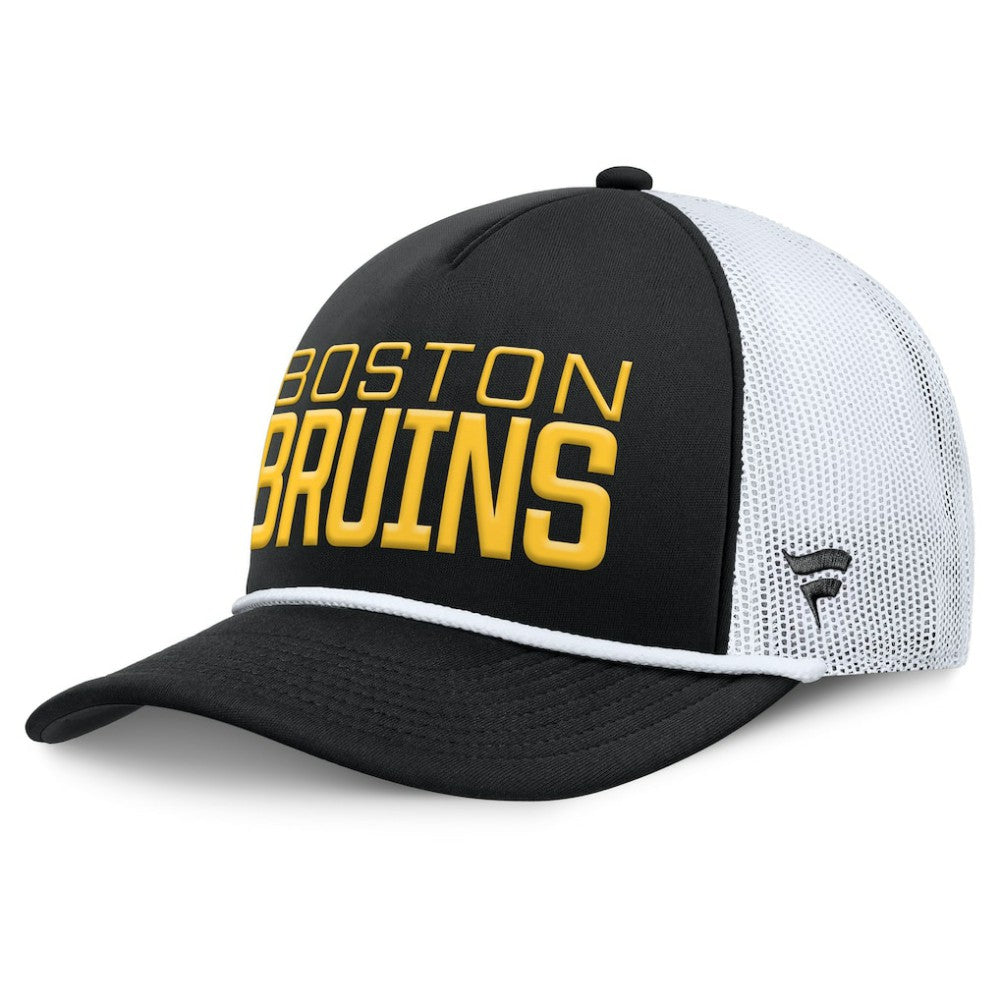 Boston Bruins Fanatics Heritage Dutch A-Frame Trucker Adjustable Hat - Black/White | US 202777755