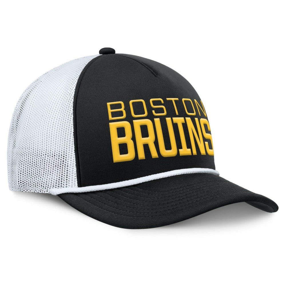 Boston Bruins Fanatics Heritage Dutch A-Frame Trucker Adjustable Hat - Black/White | US 202777755