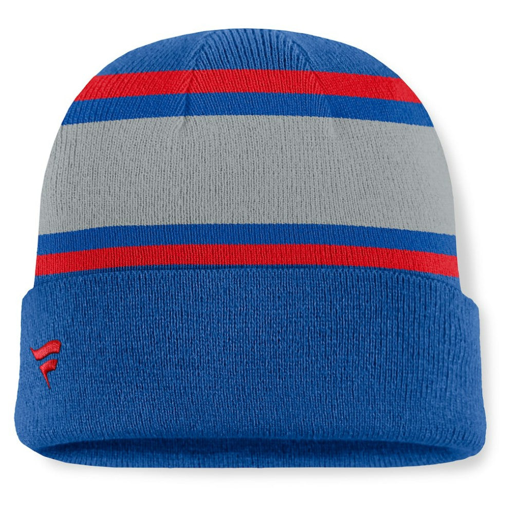 New York Rangers Fanatics Heritage Varsity Cuffed Knit Hat - Blue | US 202777758