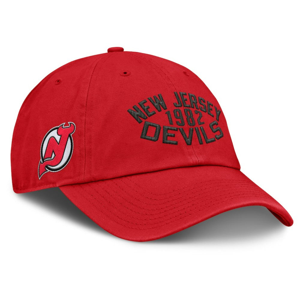 New Jersey Devils Fanatics Fundamentals Archer Adjustable Hat - Red | US 202777776